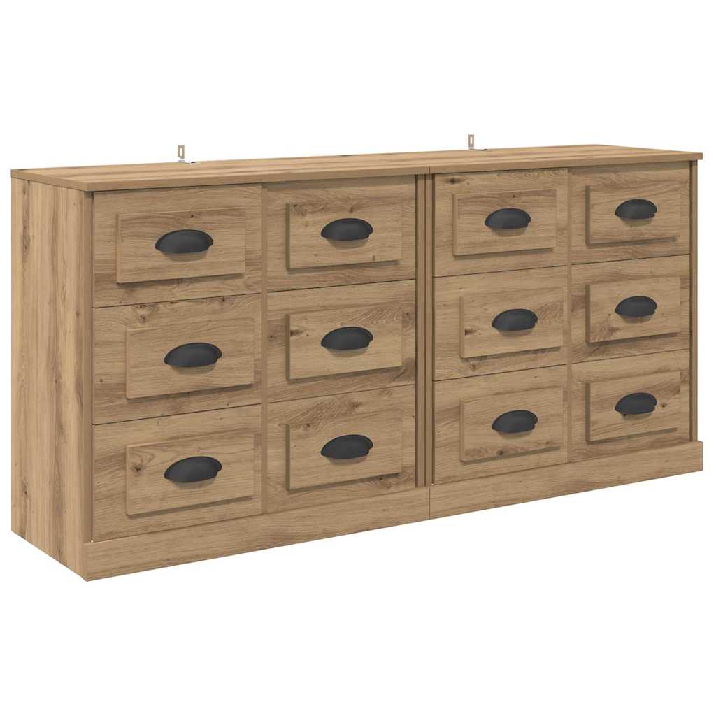 Sideboards 2 stk. Artisan Egetræ 70 x 35,5 x 67,5 cm