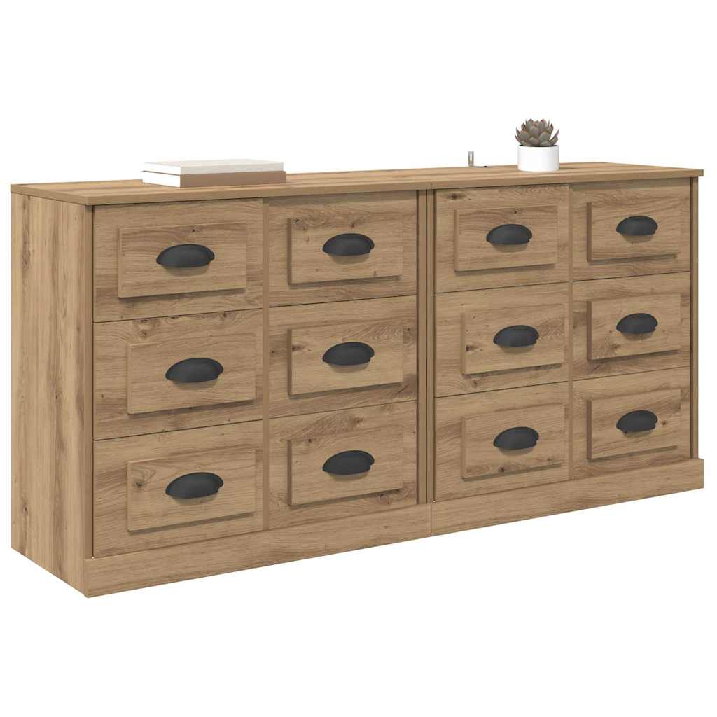 Sideboards 2 stk. Artisan Egetræ 70 x 35,5 x 67,5 cm