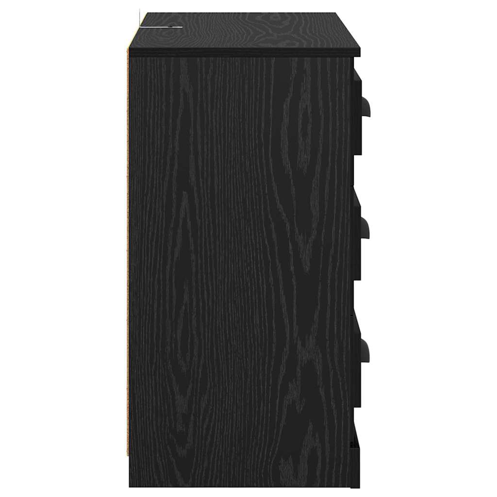 Sideboards 2 stk. Sort eg 70 x 35,5 x 67,5 cm Konstrueret træ
