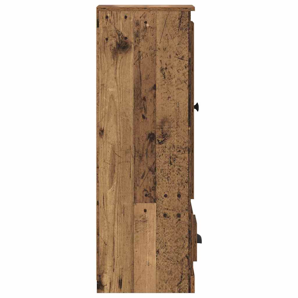 Highboard 3 stk. Gammelt træ 132 x 35,5 x 103,5 cm