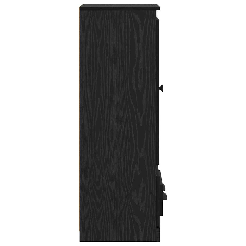 Highboard 3 stk. Sort eg 132 x 35,5 x 103,5 cm Konstrueret træ