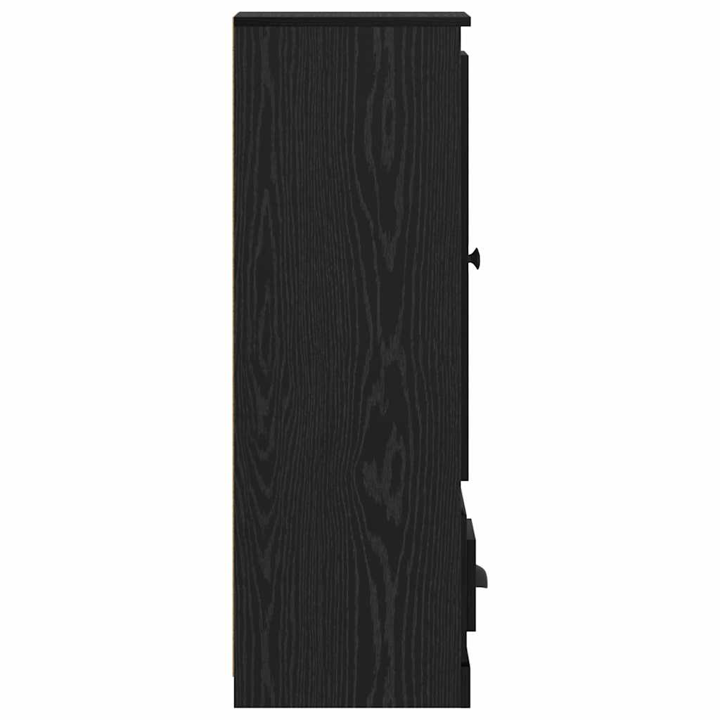 Highboard 3 stk. Sort eg 132 x 35,5 x 103,5 cm Konstrueret træ
