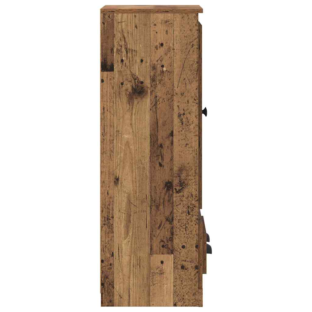 Highboard 3 stk. Gammelt træ 132 x 35,5 x 103,5 cm