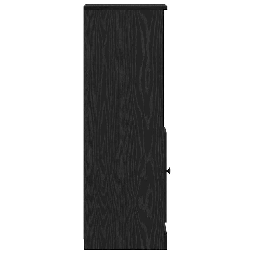Highboard 3 stk. Sort eg 132 x 35,5 x 103,5 cm Konstrueret træ
