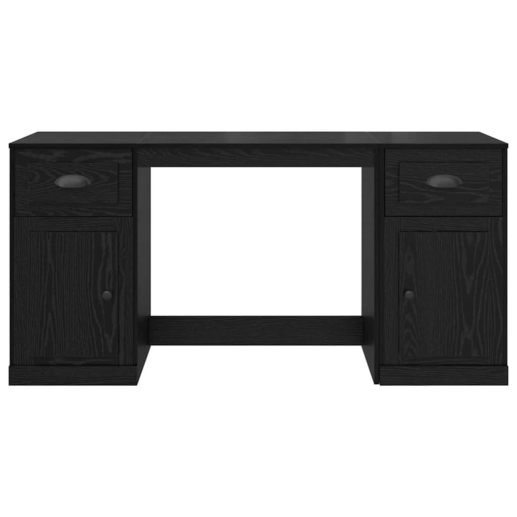 Skrivebord med skab Sort eg Konstrueret træ 154,5 x 50 x 75 cm