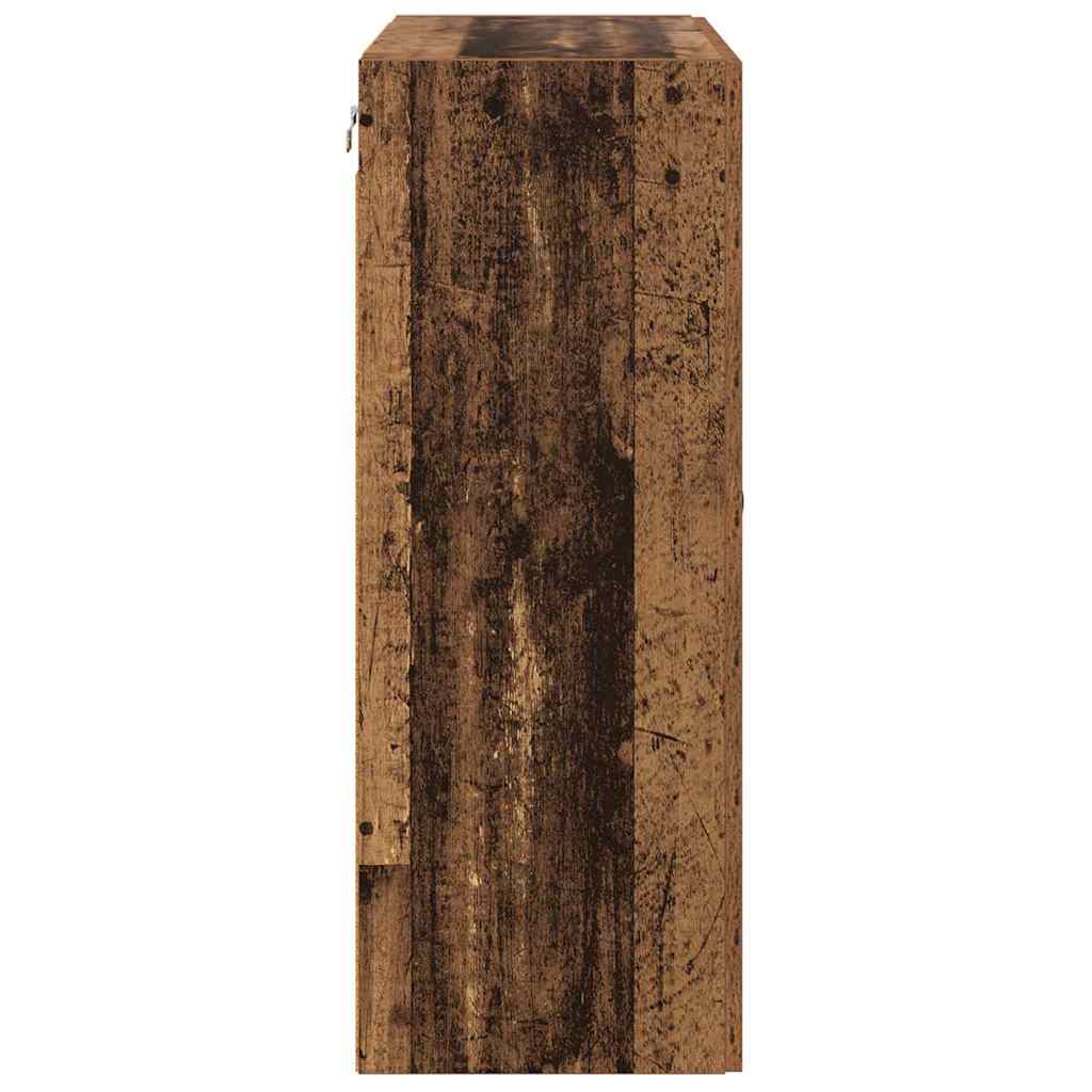 Væggeskabe 2 stk. Gammelt træ 69,5 x 34 x 90 cm Konstrueret træ