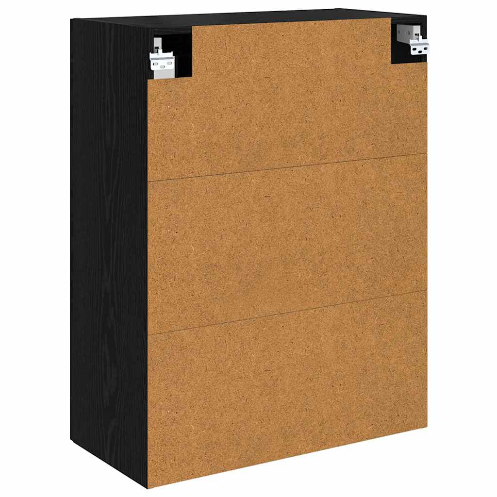 Væggeskabe 2 stk. Sort eg 69,5 x 34 x 90 cm Konstrueret træ