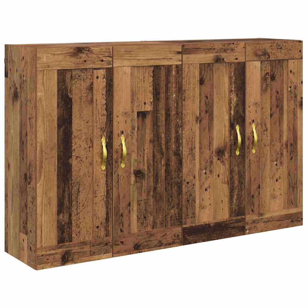 Væghængt skab 2 stk. Gammelt træ 69,5 x 34 x 90 cm