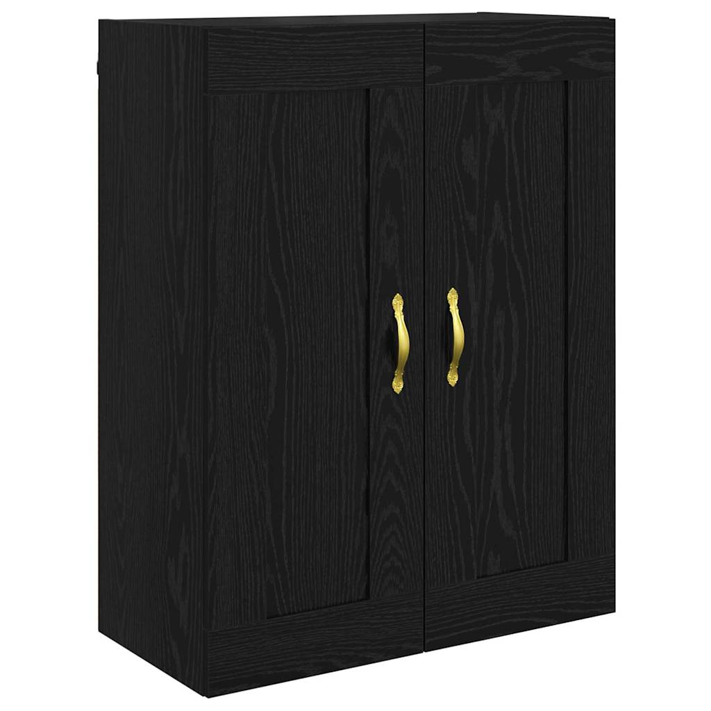 Væghængt skab 2 stk. Sort eg 69,5 x 34 x 90 cm Konstrueret træ