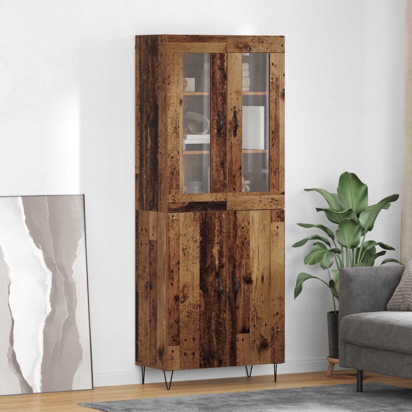 Highboard Gammelt træ 69,5 x 34 x 90 cm Konstrueret træ