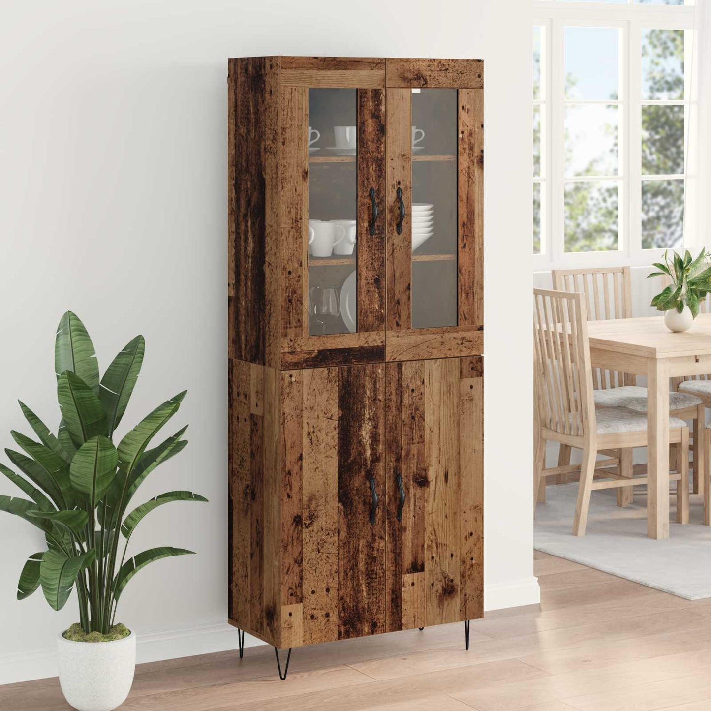 Highboard Gammelt træ 69,5 x 34 x 90 cm Konstrueret træ
