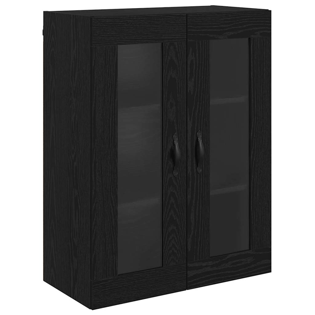 Highboard Hvid og Sort Eg 69,5 x 34 x 180 cm Konstrueret træ