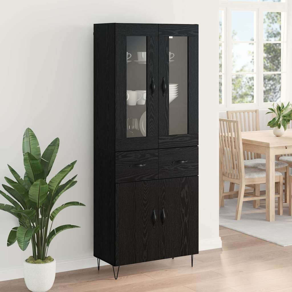 Highboard Sort eg 69,5 x 34 x 90 cm Konstrueret træ