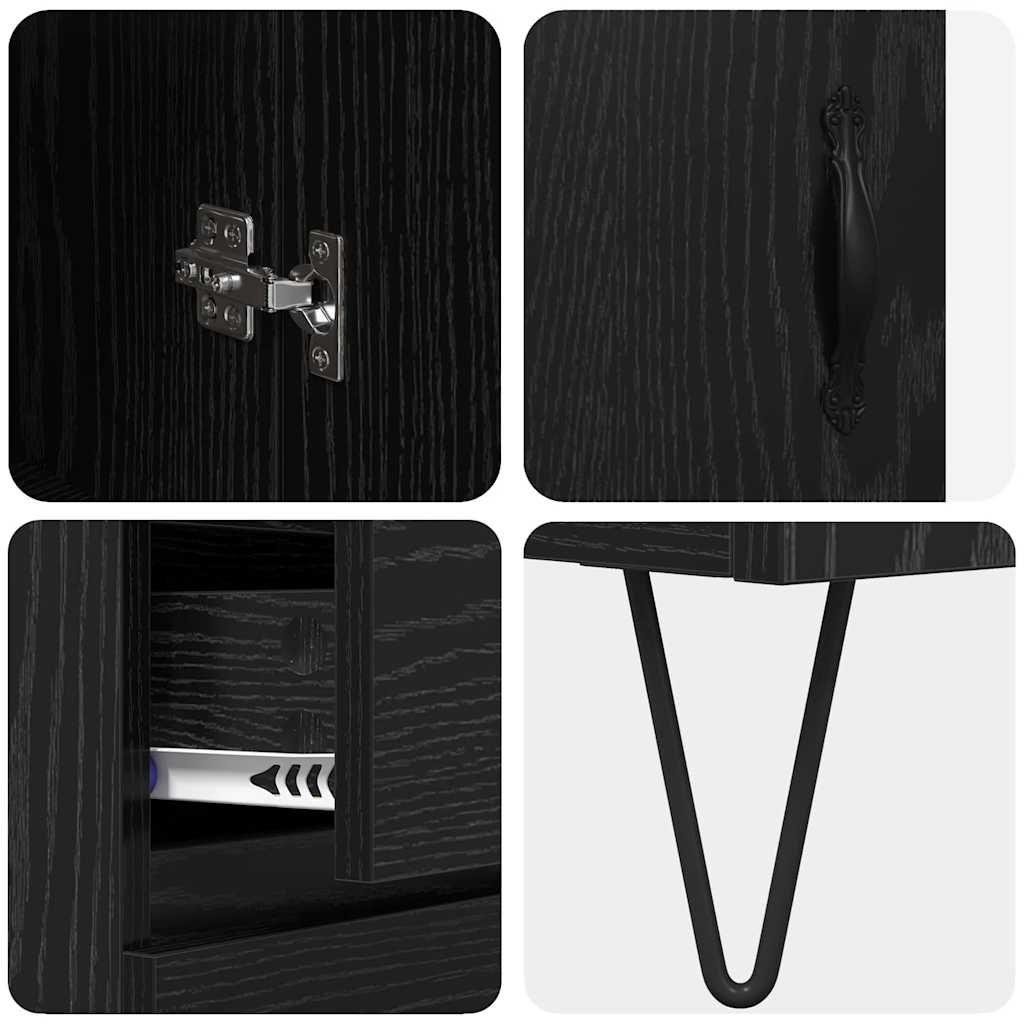 Highboard Sort eg 69,5 x 34 x 90 cm Konstrueret træ