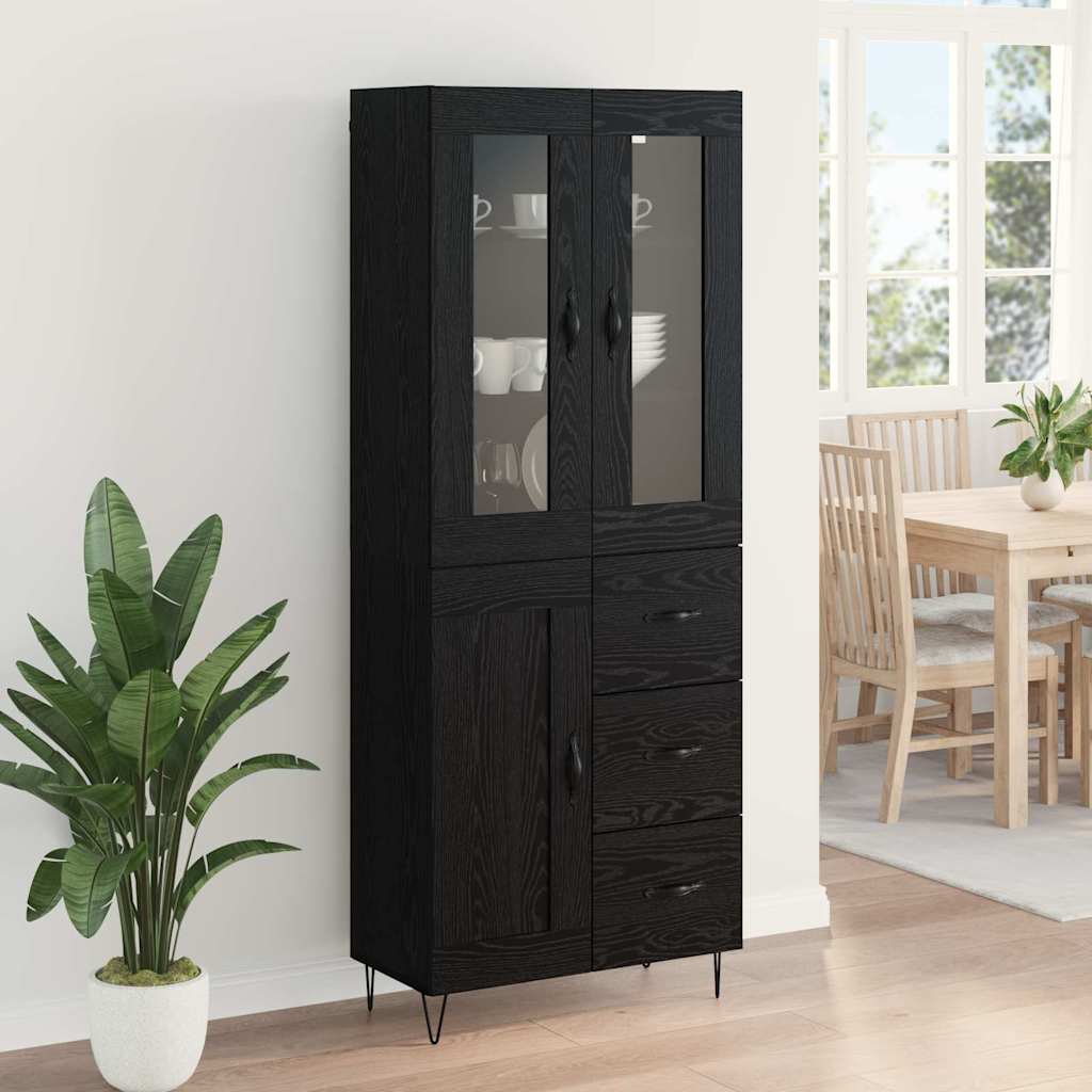 Highboard Sort eg 69,5 x 34 x 90 cm Konstrueret træ