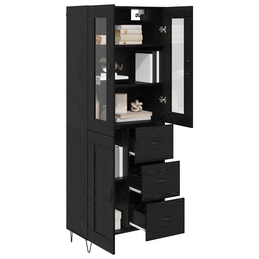 Highboard Sort eg 69,5 x 34 x 90 cm Konstrueret træ