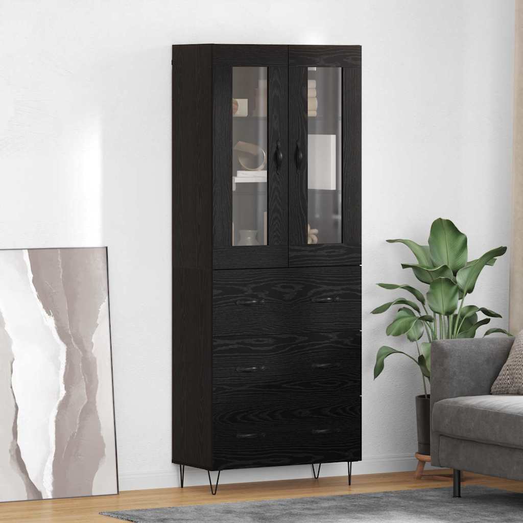 Highboard Sort eg 69,5 x 34 x 90 cm Konstrueret træ