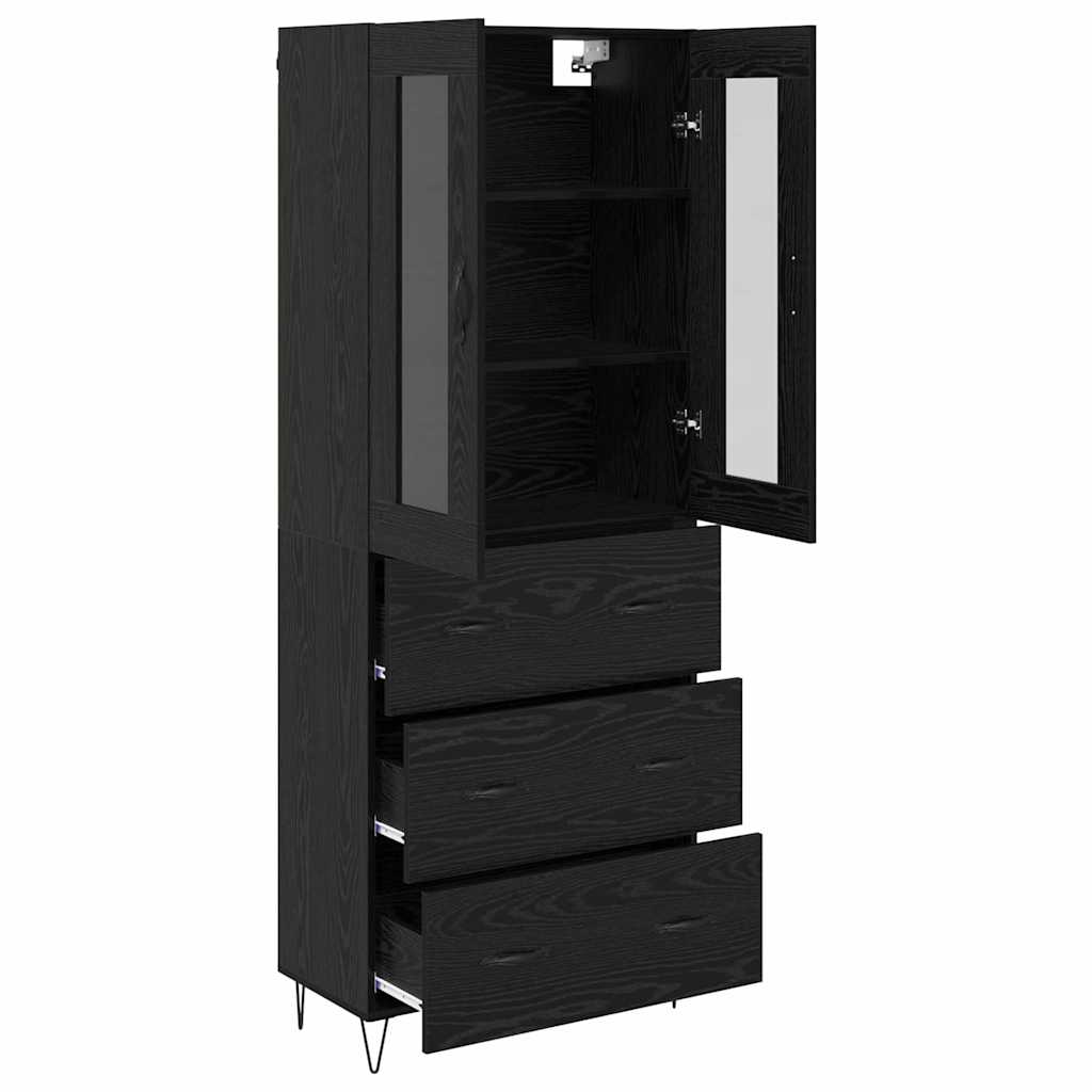 Highboard Sort eg 69,5 x 34 x 90 cm Konstrueret træ