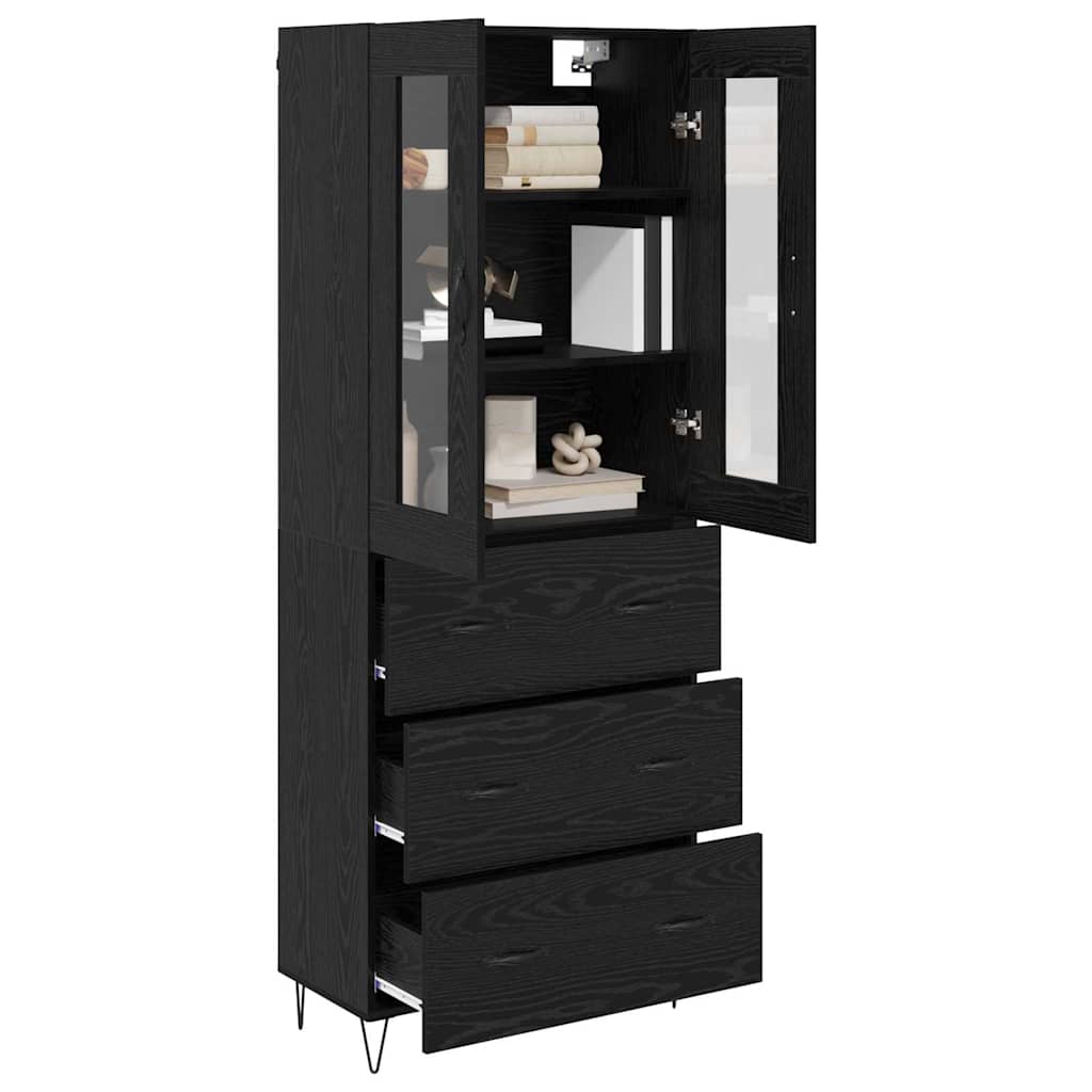 Highboard Sort eg 69,5 x 34 x 90 cm Konstrueret træ