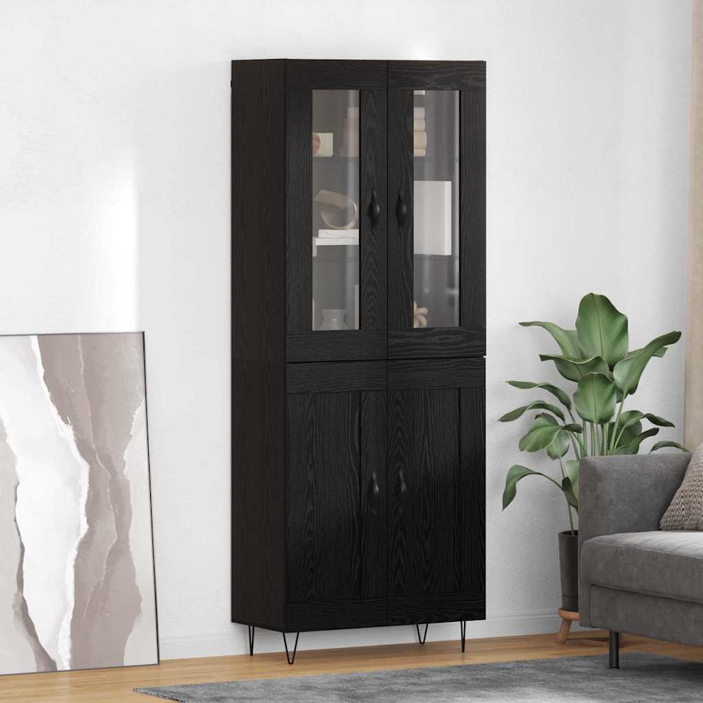 Highboard Sort eg 69,5 x 34 x 90 cm Konstrueret træ