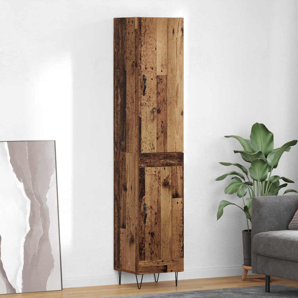 Highboard Gammelt træ 34,5 x 34 x 90 cm Konstrueret træ