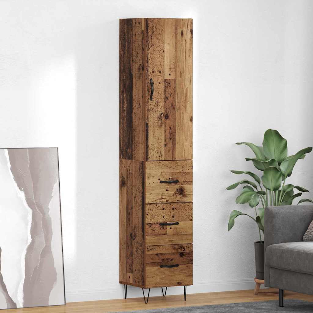 Highboard Gammelt træ 34,5 x 34 x 90 cm Konstrueret træ