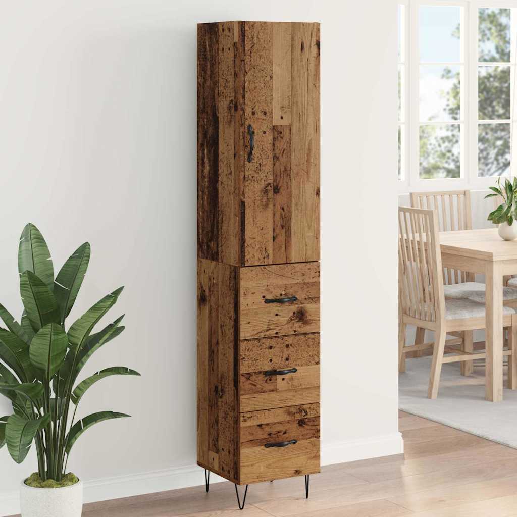 Highboard Gammelt træ 34,5 x 34 x 90 cm Konstrueret træ