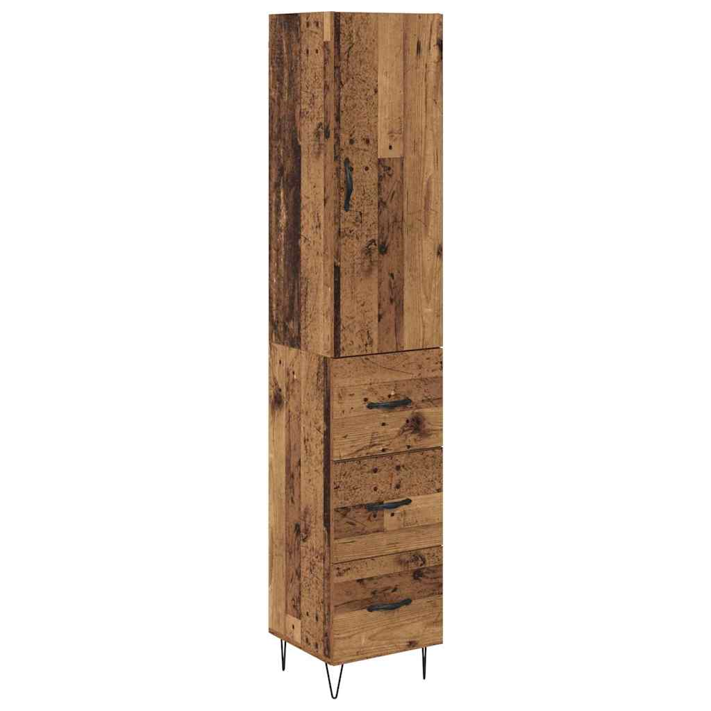 Highboard Gammelt træ 34,5 x 34 x 90 cm Konstrueret træ