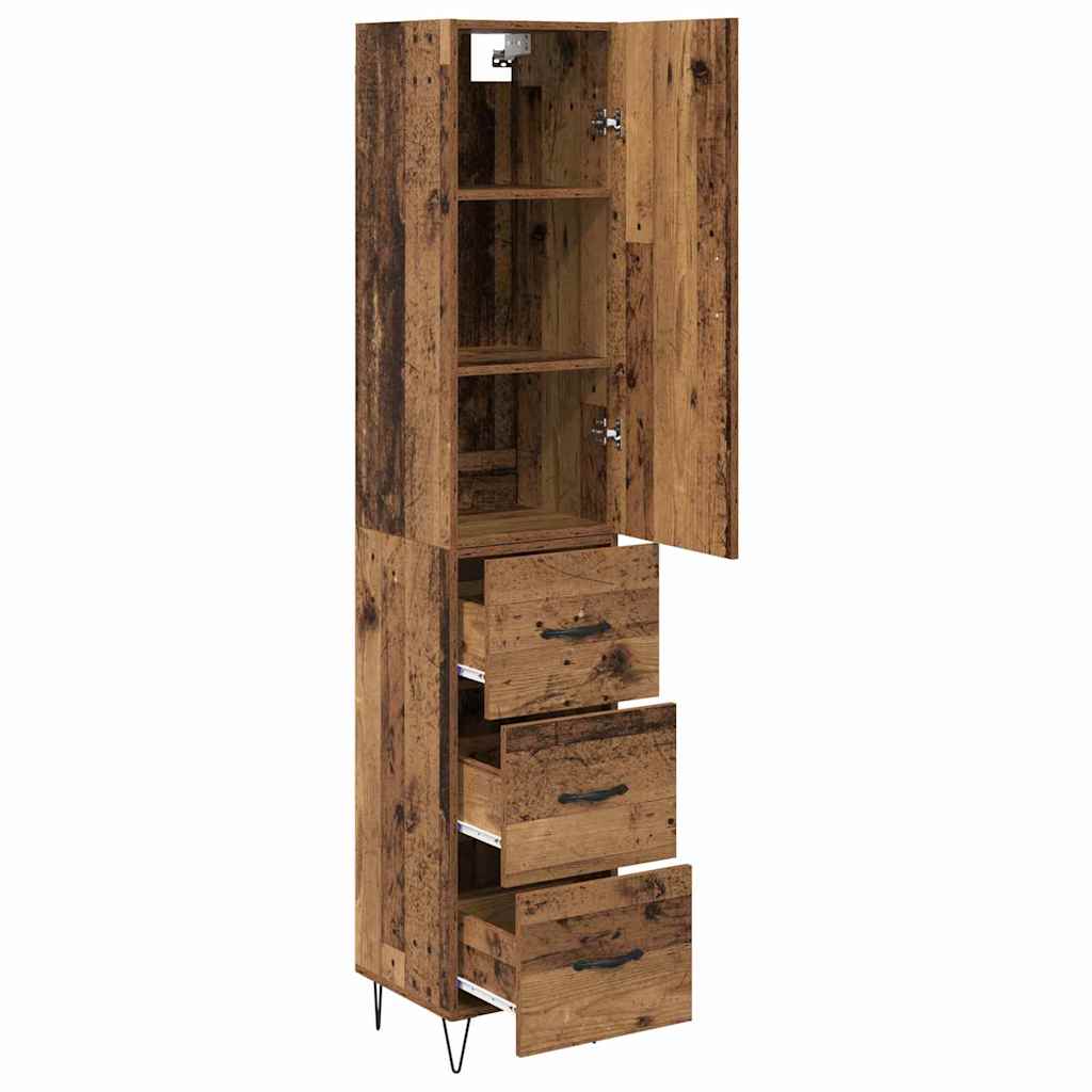 Highboard Gammelt træ 34,5 x 34 x 90 cm Konstrueret træ