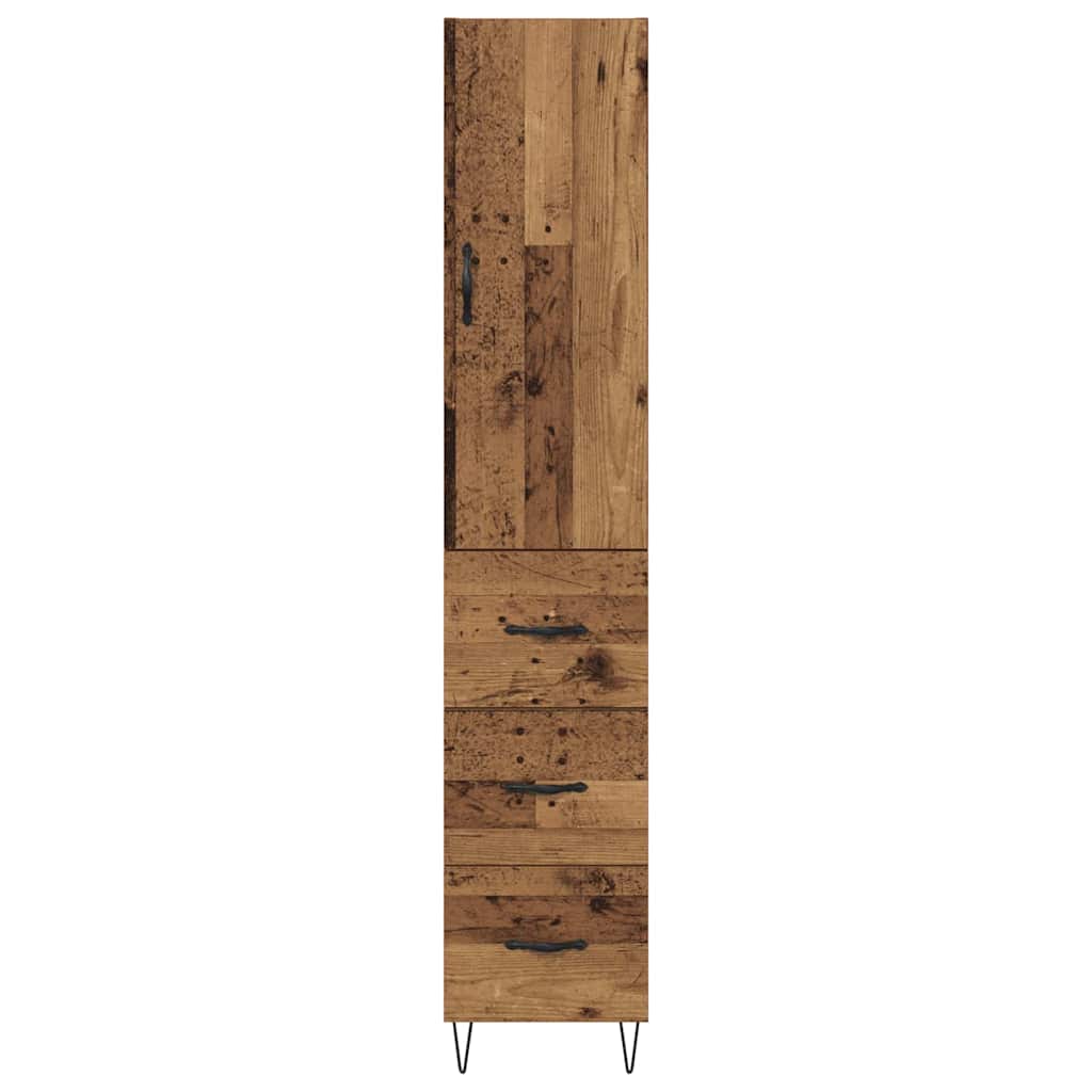Highboard Gammelt træ 34,5 x 34 x 90 cm Konstrueret træ