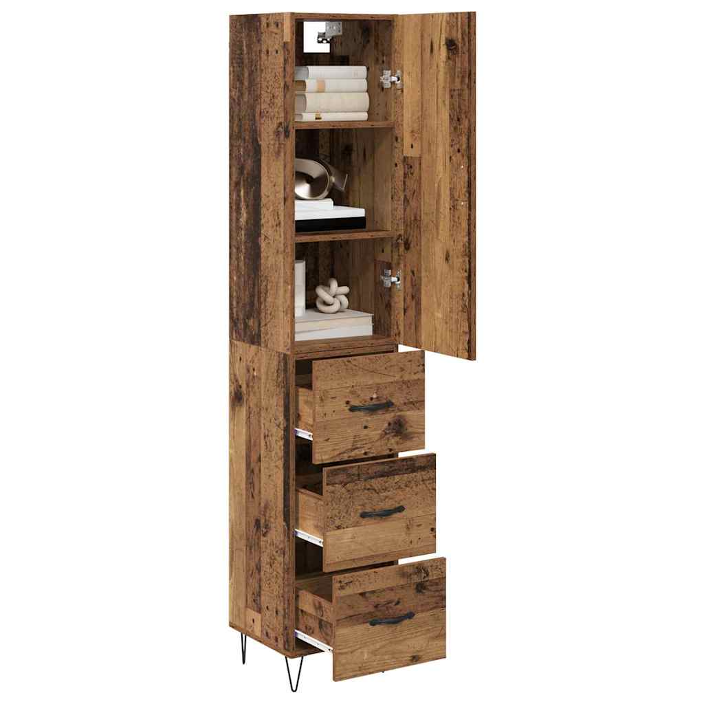 Highboard Gammelt træ 34,5 x 34 x 90 cm Konstrueret træ