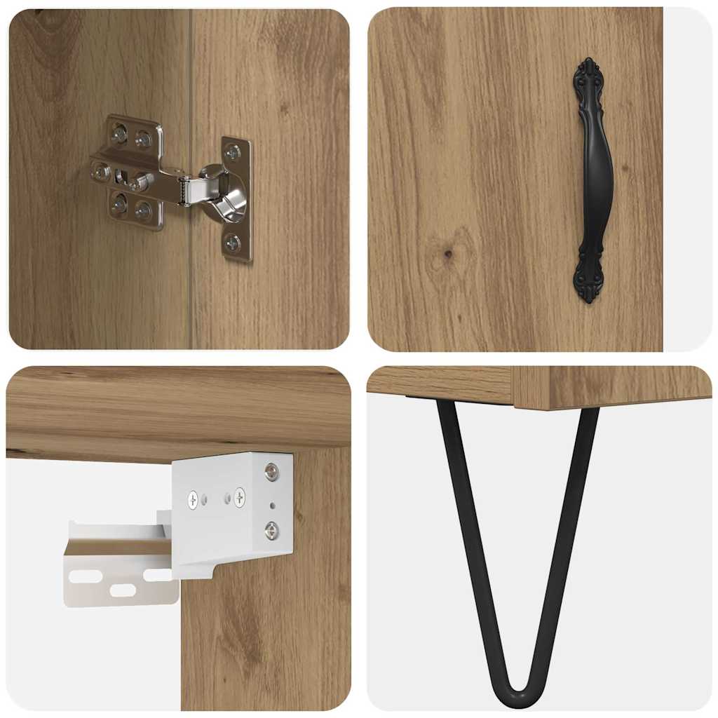 Highboard Artisan Egetræ 34,5 x 34 x 90 cm Konstrueret træ