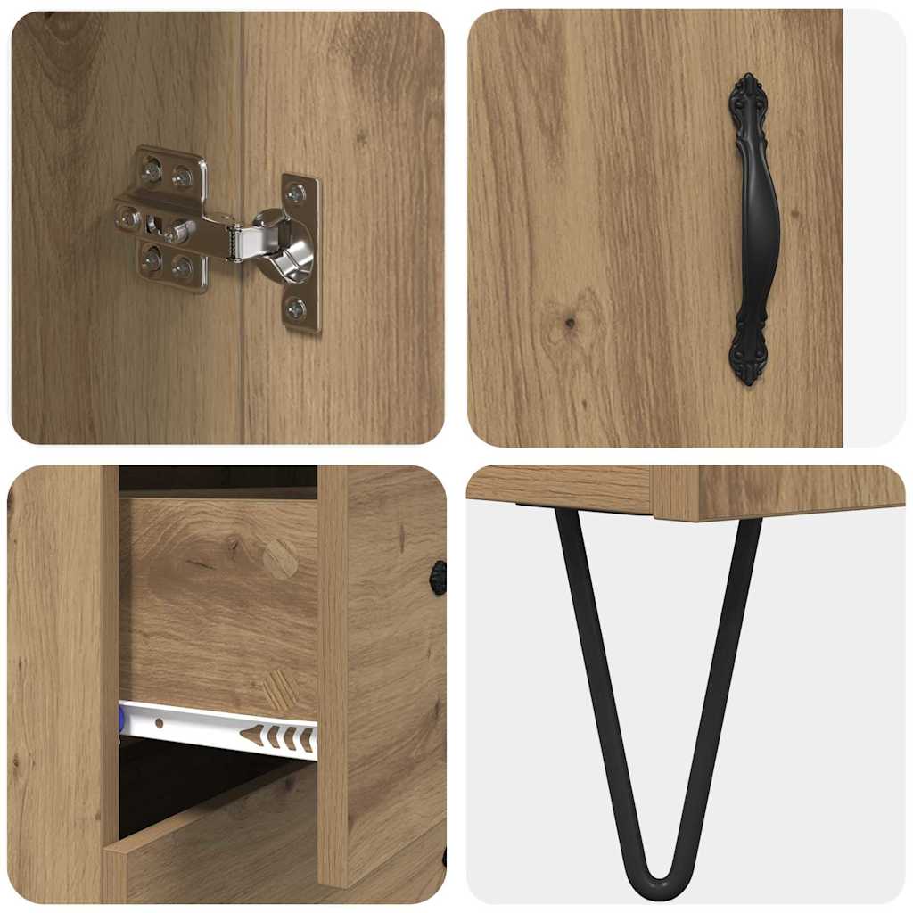 Highboard Artisan Egetræ 34,5 x 34 x 90 cm Konstrueret træ