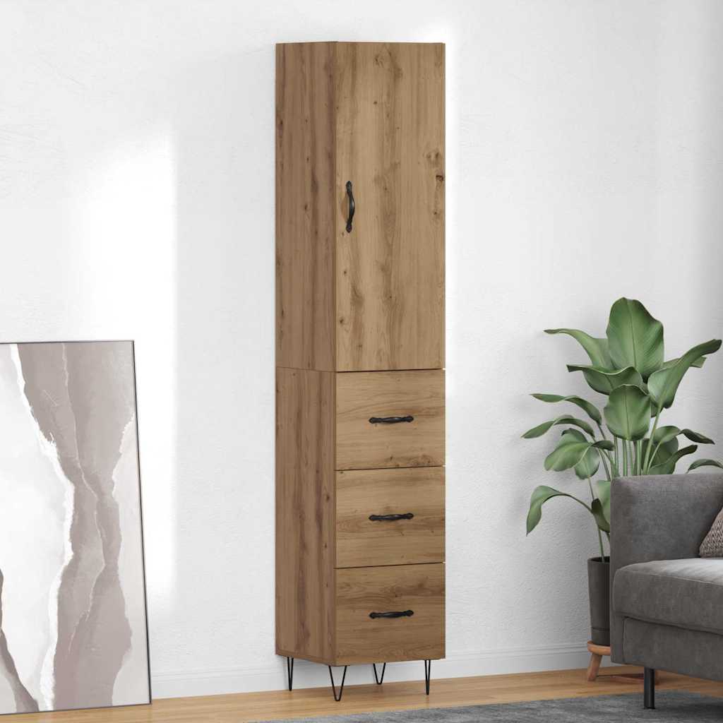 Highboard Artisan Egetræ 34,5 x 34 x 90 cm Konstrueret træ