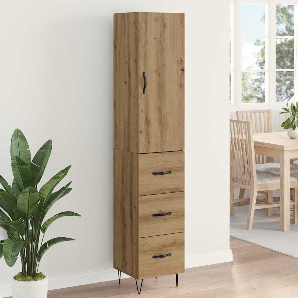 Highboard Artisan Egetræ 34,5 x 34 x 90 cm Konstrueret træ
