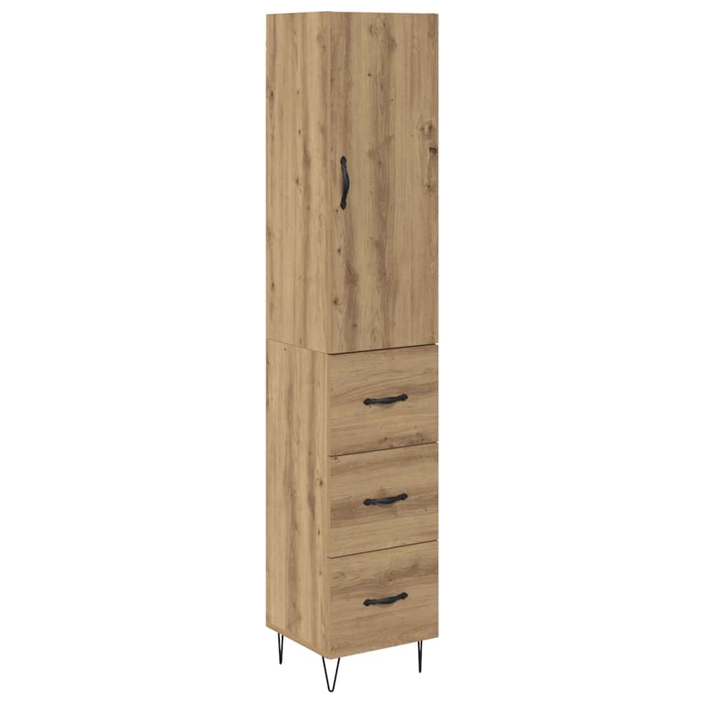 Highboard Artisan Egetræ 34,5 x 34 x 90 cm Konstrueret træ