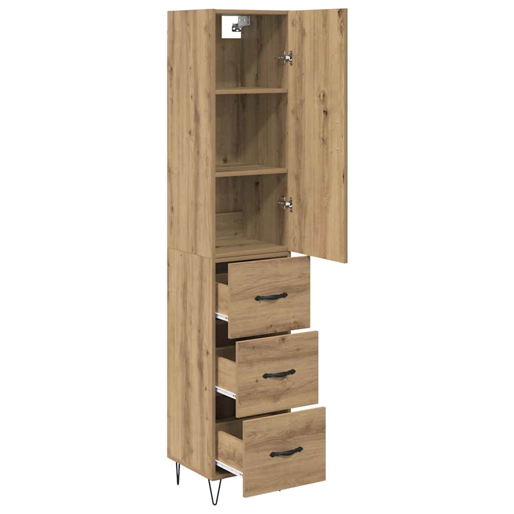 Highboard Artisan Egetræ 34,5 x 34 x 90 cm Konstrueret træ