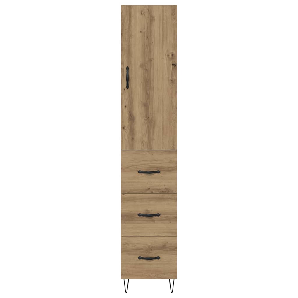 Highboard Artisan Egetræ 34,5 x 34 x 90 cm Konstrueret træ
