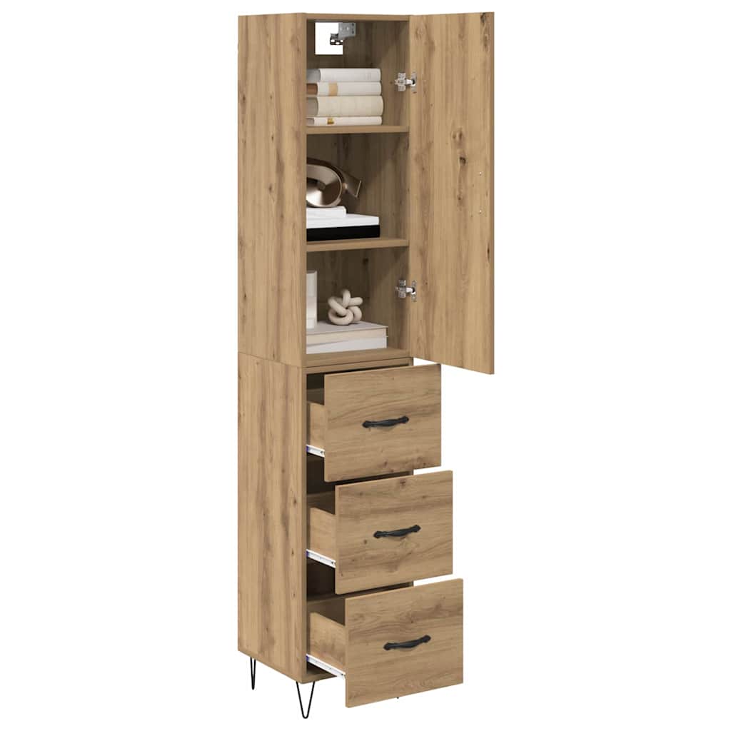 Highboard Artisan Egetræ 34,5 x 34 x 90 cm Konstrueret træ