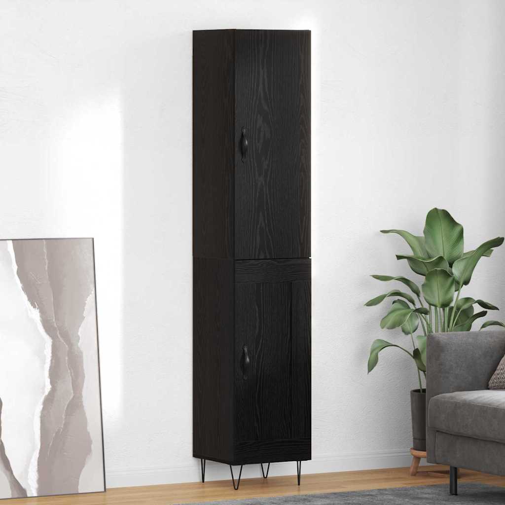 Highboard Sort eg 34,5 x 34 x 90 cm Konstrueret træ