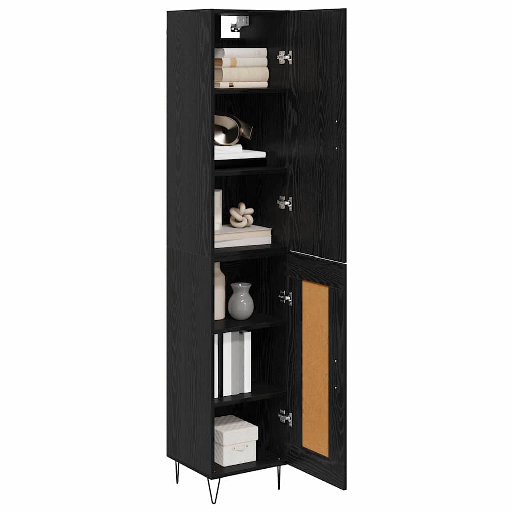 Highboard Sort eg 34,5 x 34 x 90 cm Konstrueret træ