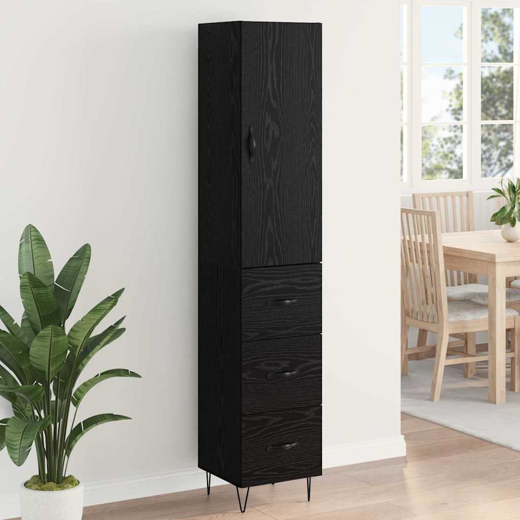 Highboard Sort eg 34,5 x 34 x 90 cm Konstrueret træ