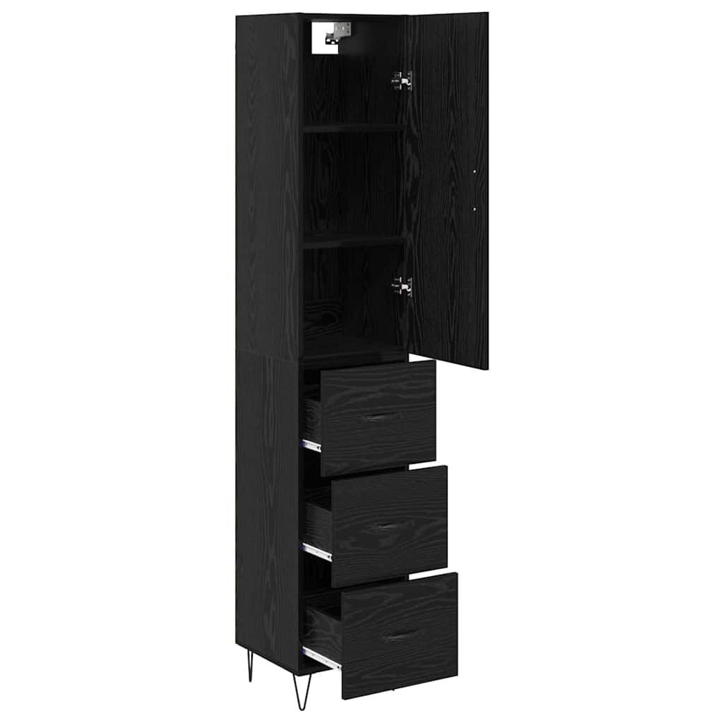 Highboard Sort eg 34,5 x 34 x 90 cm Konstrueret træ