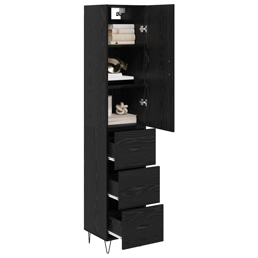 Highboard Sort eg 34,5 x 34 x 90 cm Konstrueret træ