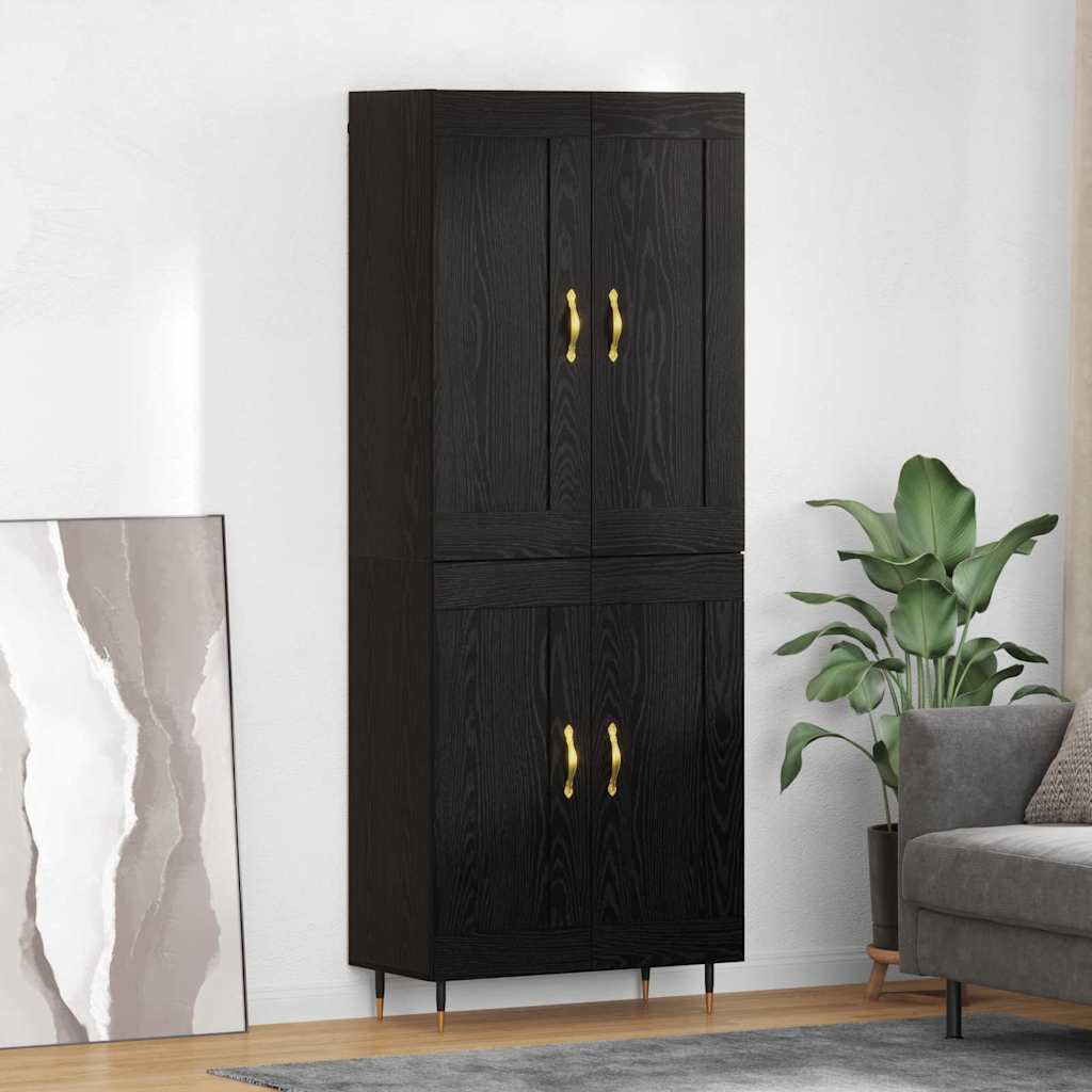 Highboard Sort eg 69,5 x 34 x 90 cm Konstrueret træ