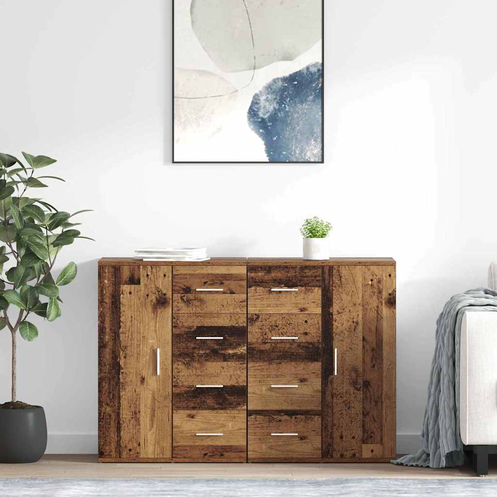Sideboards CORONA 2 stk. Gammelt træ 59 x 39 x 80 cm