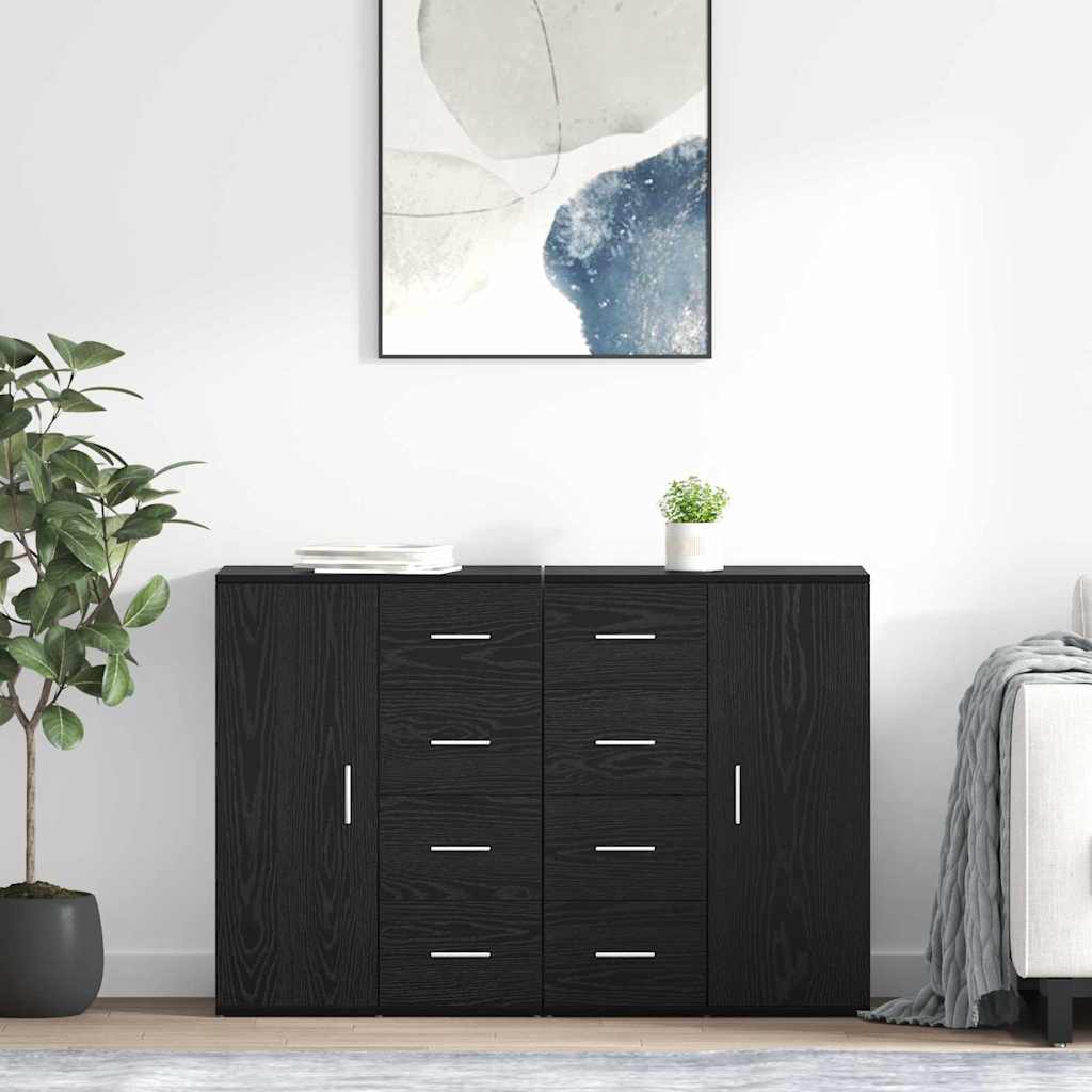 Sideboards CORONA 2 stk. Sort eg 59 x 39 x 80 cm