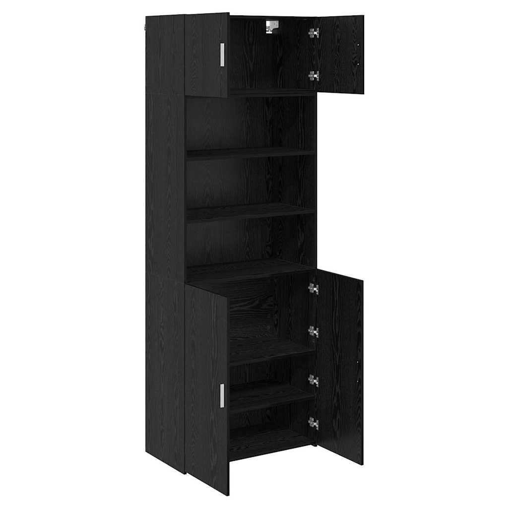 Opbevaringsskab Sort eg 80 x 42,5 x 225 cm Konstrueret træ