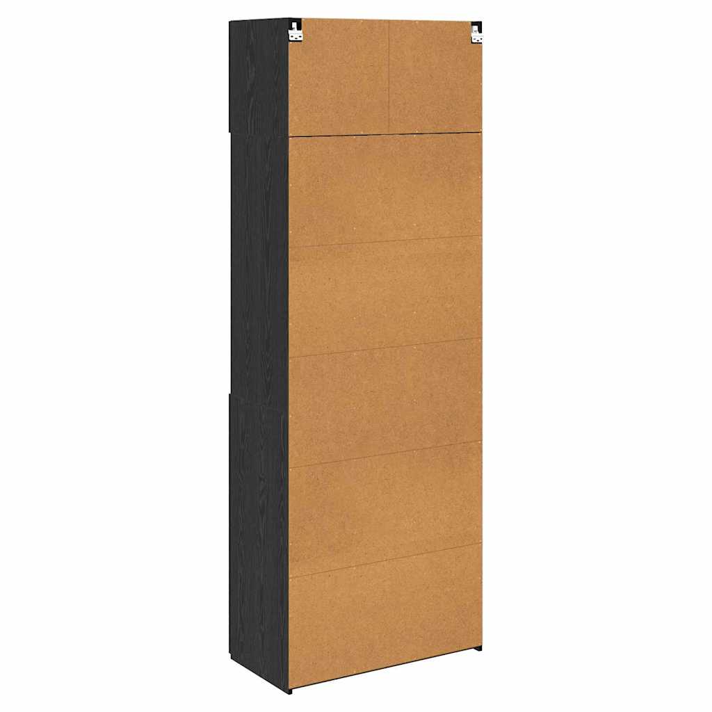 Opbevaringsskab Sort eg 80 x 42,5 x 225 cm Konstrueret træ