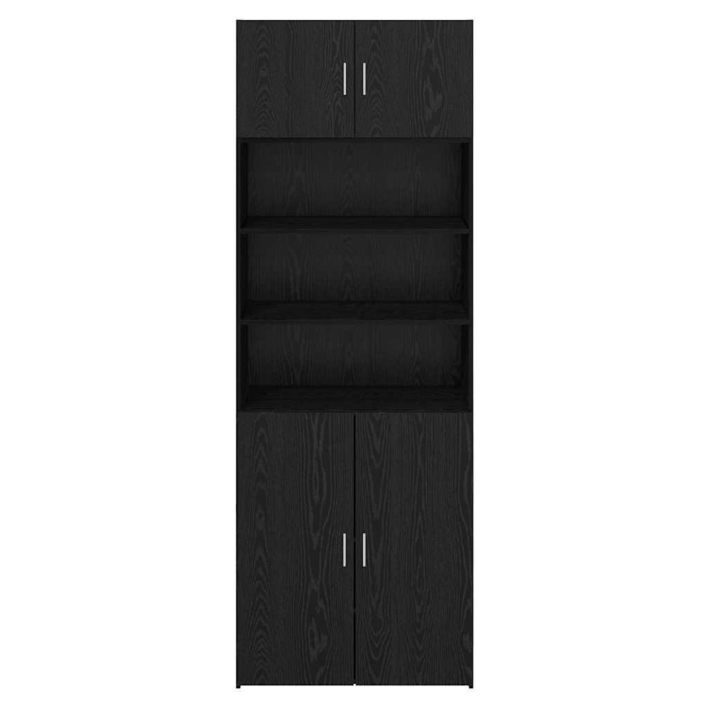 Opbevaringsskab Sort eg 80 x 42,5 x 225 cm Konstrueret træ